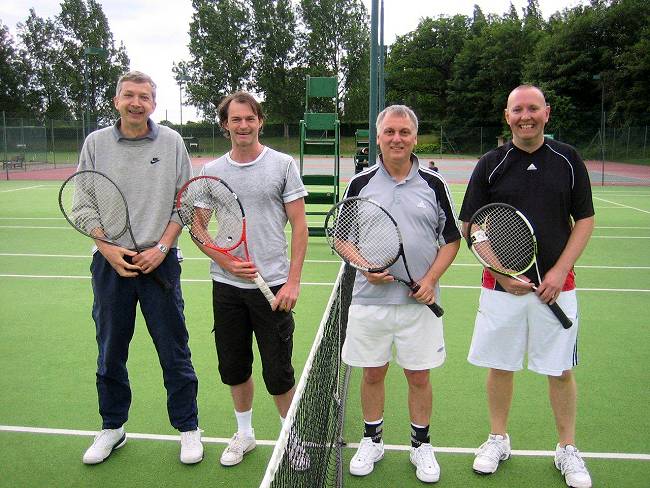 Men's Handicap Doubles Finalists.jpg - Men's Handicap Doubles Finalists - Paul Jennings; Grant Duncan; Steve Proctor ; Bill Hathaway